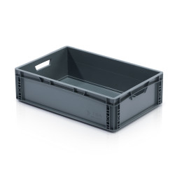 ECO Eurobox 60 × 40 × 17 cm, grau, aus Recycling-PP, ohne Deckel