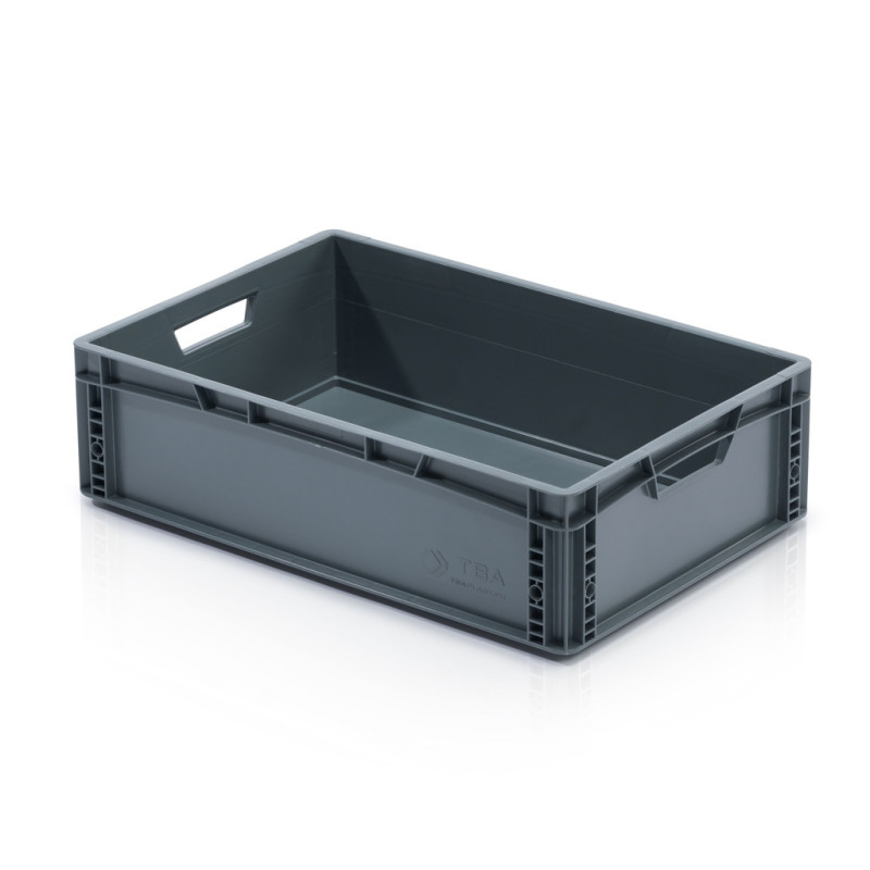 ECO Eurobox 60 × 40 × 17 cm, grau, aus Recycling-PP, ohne Deckel