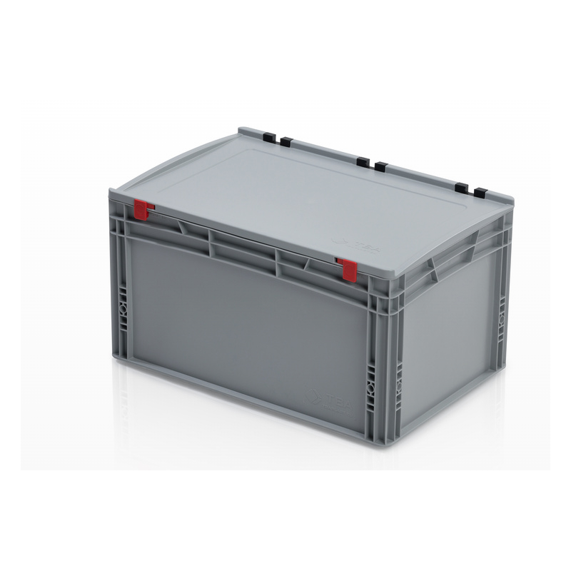 Eurobox 60 × 40 x 23,5 cm mit Klappdeckel, geschlossenem Griff – stapelbar
