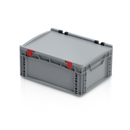 Graue Eurobox 40 x 30 x 18.5 cm mit Deckel und geschlossenen Griffen