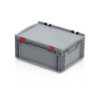 Graue Eurobox 40 x 30 x 18.5 cm mit Deckel und geschlossenen Griffen