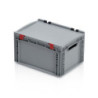 Graue Eurobox 40 x 30 x 23.5 cm mit Deckel und offenen Griffen