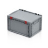 Graue Eurobox 40 x 30 x 23.5 cm mit Deckel und geschlossenen Griffen