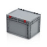 Graue Eurobox 40 x 30 x 28.5 cm mit Deckel und geschlossenen Griffen