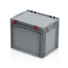 Graue Eurobox 40 x 30 x 33.5 cm mit Deckel und geschlossenen Griffen