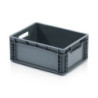 ECO Eurobox 40 × 30 × 17 cm ohne Deckel – offene Griffe grau