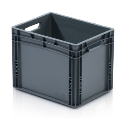 ECO Eurobox 40 × 30 × 32 cm ohne Deckel – offene Griffe grau